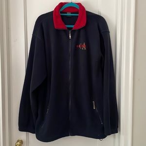 San Diego Mens XXL Fleece ZIP UP Jacket Coat Blue Red California Zipper Pockets